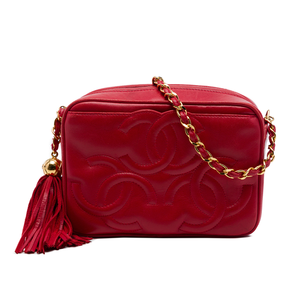 Pre-Loved Chanel Triple CC Lambskin Tassel Chain Camera Bag